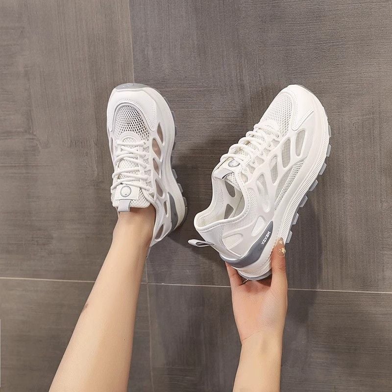 Fashionable Casual Lightweight Sports Running Shoes For Women 2025 Mesh Breathable Color-Blocking Training Shoes - Image 2